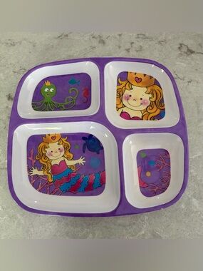 Wegmans Kids Divided Plate - Purple Mermaid Princess